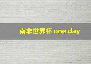 南非世界杯 one day